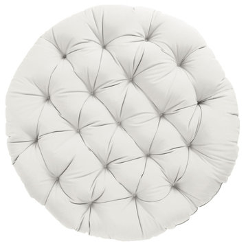 Noble Grey Indoor  Sunbrella  Canvas Natural Round Papasan Cushion
