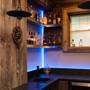75 Beautiful Home Bar With Concrete Countertops And Glass Sheet