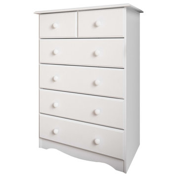 100% Solid Wood 4+2 or 6-Drawer Chest, White