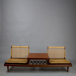 Hans Olsen Teak and Cane Modular Settee / Sofa - Living Room Furniture