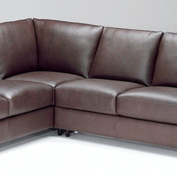 Natuzzi Editions Transitional Leather Sectional Sofa B592 - Sectional Sofas