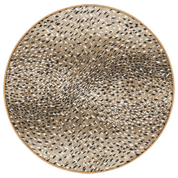 Washable Fawn Hide Area Rug, Round 3'