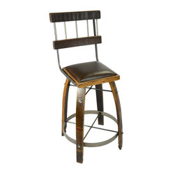 Stave Wood with Back - Farmhouse Stools - Bar Stools And Counter Stools