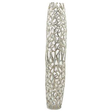 Contemporary Silver Aluminum Metal Vase 562435