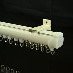 CHR8020 Ivory Wall Mounted Custom Made Length Single Curtain Tracks and Rails - Window Treatment Accessories