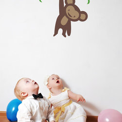 Keezy the Monkey Baby Room Wall Decal (SKU 011) - Kids Wall Decor