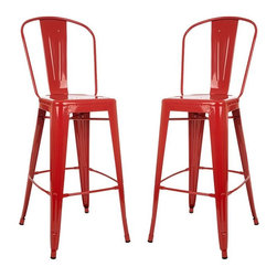 Glitzhome - Set of 2 Metal Bar Stool - Bar Stools And Counter Stools