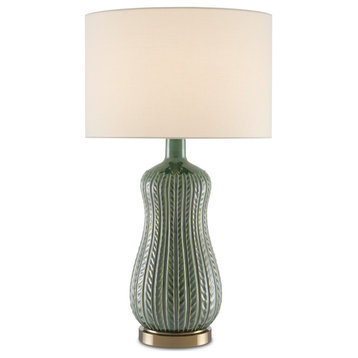 Mamora 1-Light Table Lamp in Green