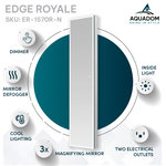 AQUADOM - AQUADOM Edge Royale LED Lighted Medicine Cabinet Right Hinge 15"x70"x5" - AQUADOM Edge Royale, Tall, Full Length Right Hinge 15"W x 70"H x 5"D