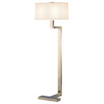 Robert Abbey - Robert Abbey 147 Doughnut - Two Light Floor Lamp - Pure Brass in geometric forms embraces a classic contemporary aesthetic. Finely rendered in three beautiful finishes: antique silver, natural brass, and deep patina bronze, they comprise one of Robert Abbey's most popular series.Antique Silver Finish with Snowflake Fabric Shade