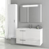 39" Glossy White Bathroom Vanity Set, Glossy White