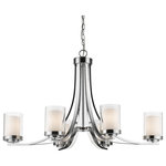 Z-Lite - 6 Light Chandelier - Clean Graceful Lines Of The Arms + Glass Shades Define The Willow Family. Chrome Fixtures And Inner Matte Opal With Clear Outer Glass Shades Create Clean And Unique Designs.