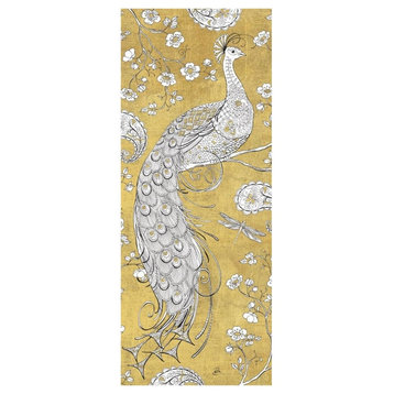 "Color my World Ornate Peacock II Gold" Print by Daphne Brissonnet, 26"x62"