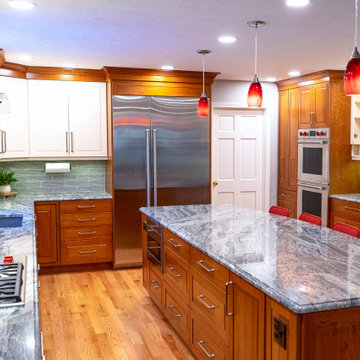 Large Two Toned White Kitchen in Dedham, Ma