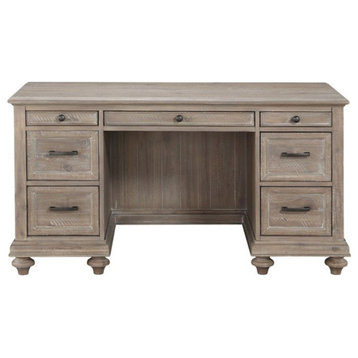 Lexicon Cardano Wood Executive Desk in Driftwood Light Brown
