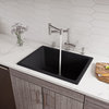 Black Matte 24" x 18" Fireclay Undermount/Drop In Fireclay Kitchen Sink