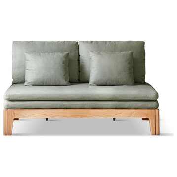 North American oak Solid Wood Sofa Bed, Olive Green. 6m Sofa Bed 63x39.4 - 78 X35.8inch