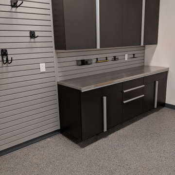 Slate Garage Cabinets with Extruded Steel Handles