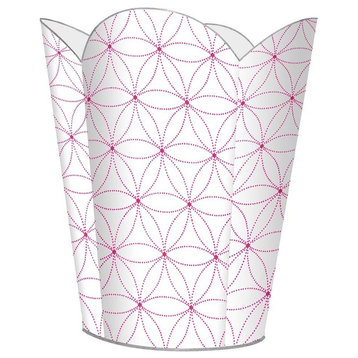 Hot Pink Daisy Dot Wastepaper Basket, No Tissue Box Cover
