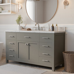 Caroline 60'' Grey Bathroom Vanity - Bathroom Vanities And Sink Consoles