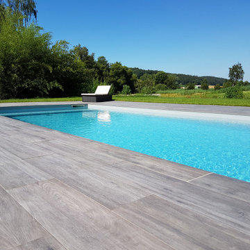 Beton- Folienbecken 10,00 x 4,00 x 1,50 m in hellgrau