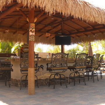 Custom Outdoor Kitchen - Solid Roof Palapa