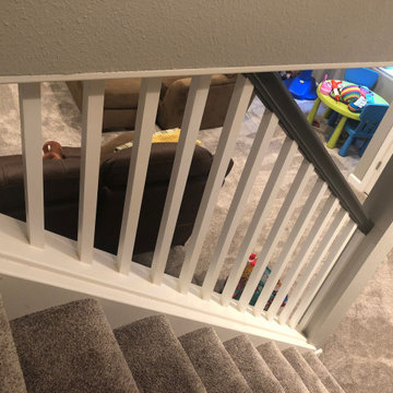 Basement stairs and railing