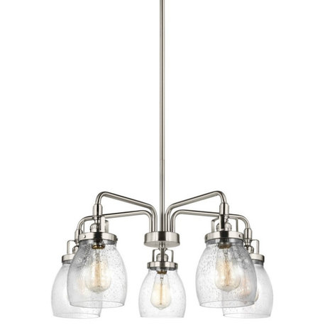 23.88 inch 42.5W 5 LED Chandelier-Brushed Nickel Finish-Incandescent Lamping