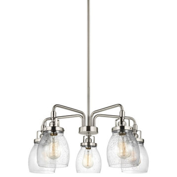 23.88 inch 42.5W 5 LED Chandelier-Brushed Nickel Finish-Incandescent Lamping