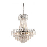 Clear Faceted Glass Beads & Chrome Effect Plate 6lt Pendant 40W