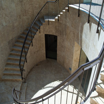 Travertine exterior staircase