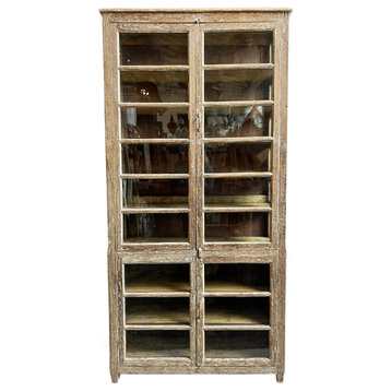 Consigned Colonial Narrow Vitrine Cabinet