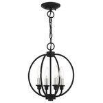Livex Lighting - Livex Lighting 4664-04 Milania - Four Light Convertible Chandelier - Canopy Included: Yes  Canopy DiMilania Four Light C Black/Brushed NickelUL: Suitable for damp locations Energy Star Qualified: n/a ADA Certified: n/a  *Number of Lights: Lamp: 4-*Wattage:60w Candelabra Base bulb(s) *Bulb Included:No *Bulb Type:Candelabra Base *Finish Type:Black/Brushed Nickel