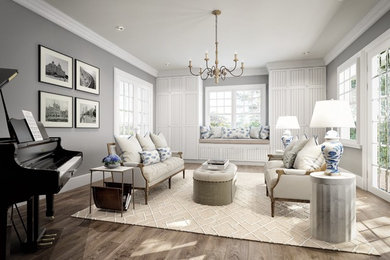 Transitional living room photo in New York