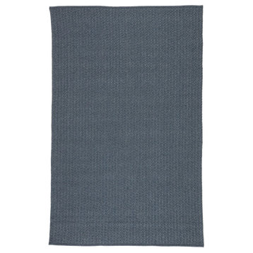Jaipur Living Iver Indoor/Outdoor Solid Blue/Gray Area Rug, 5'x8'