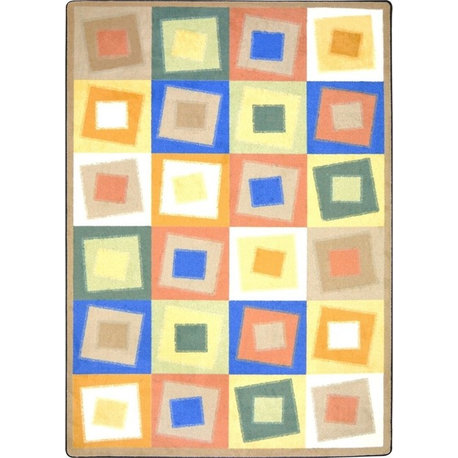 Joy Carpets Kid Essentials, Teen Area Rug, Off Balance, 3'10"X5'4", Softs