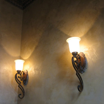 Metallic Plaster Finish in Powder Room