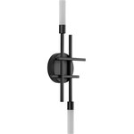 Progress Lighting - Quadrant LED 2-Light Matte Black Frosted Glass Modern Wall Light - Define space with a minimalist approach with the Quadrant LED Collection 2-Light Matte Black Frosted Glass Modern Wall Light.
