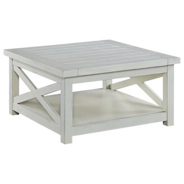 Pemberly Row Square Coffee Table in White