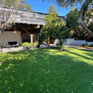 The house deck, the garden and under the deck