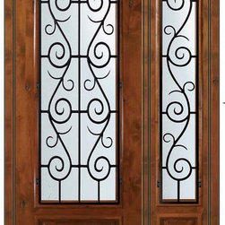 Prehung Sidelite Door 96 Alder St. Charles 3/4 Lite Wrought Iron - Front Doors