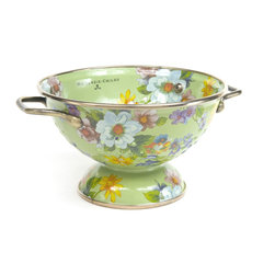 Flower Market Small Colander - Green  | MacKenzie-Childs - Colanders And Strainers