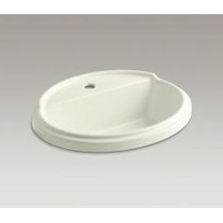 Biscuit Tresham&reg; Oval Drop-in Bathroom Sink With Single Faucet Hole - Bathroom Sinks