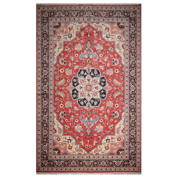 12'x18'1'' Hand Knotted Wool Romanian  Oriental Area Rug Teracotta, Ivory