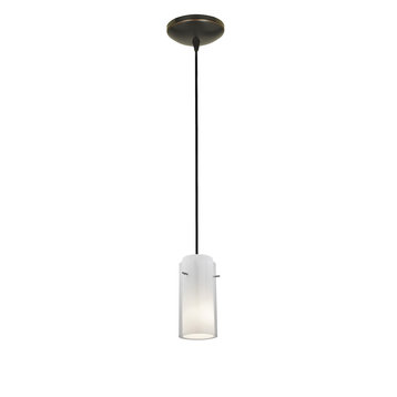 Glass Cylinder 1-Light Pendant, Oil Rubbed Bronze