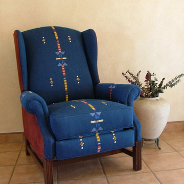 Custom Embroidered Wingback Recliner