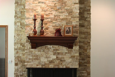 Transitional family room photo in Houston