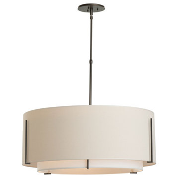 Hubbardton Forge 139610-2160 Exos Large Double Shade Pendant in Soft Gold