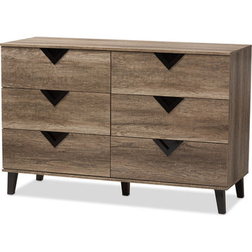 Wales Wood 6-DRAWER Chest - Light Brown