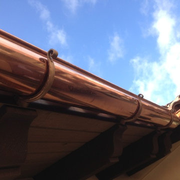 New Home in Palmdale Ca. First day Copper Half Round Gutter